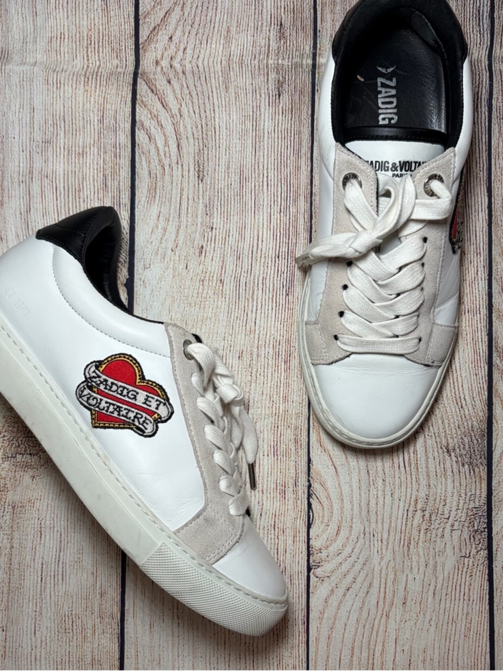 Zadig & Voltaire Heart Logo-Patch Sneakers - Picture 3 of 11